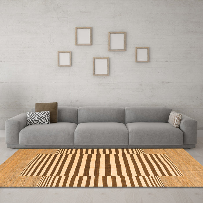 Machine Washable Abstract Orange Contemporary Area Rugs in a Living Room, wshcon2770org