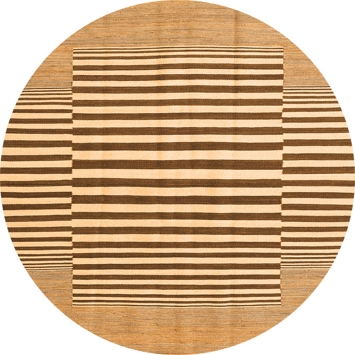 Square Abstract Orange Contemporary Rug, con2770org