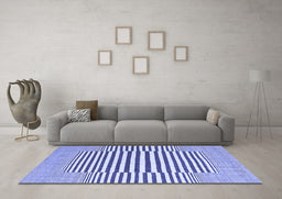 Machine Washable Abstract Blue Contemporary Rug in a Living Room, wshcon2770blu