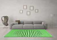 Machine Washable Abstract Green Contemporary Rug, wshcon2770grn