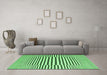 Machine Washable Abstract Emerald Green Contemporary Area Rugs in a Living Room,, wshcon2770emgrn