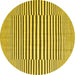 Round Abstract Yellow Contemporary Rug, con2770yw