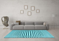 Machine Washable Abstract Light Blue Contemporary Rug, wshcon2770lblu