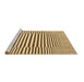 Sideview of Machine Washable Abstract Brown Contemporary Rug, wshcon2770brn