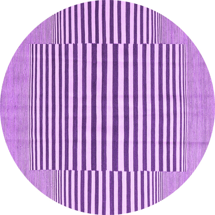 Round Machine Washable Abstract Purple Contemporary Area Rugs, wshcon2770pur