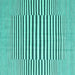 Square Abstract Turquoise Contemporary Rug, con2770turq