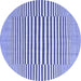 Round Abstract Blue Contemporary Rug, con2770blu