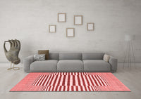 Machine Washable Abstract Red Contemporary Rug, wshcon2770red