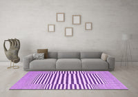 Machine Washable Abstract Purple Contemporary Rug, wshcon2770pur