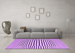 Machine Washable Abstract Purple Contemporary Area Rugs in a Living Room, wshcon2770pur