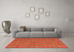 Machine Washable Abstract Orange Contemporary Area Rugs in a Living Room, wshcon2771org