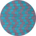 Round Abstract Light Blue Contemporary Rug, con2771lblu