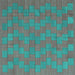 Square Abstract Turquoise Contemporary Rug, con2771turq