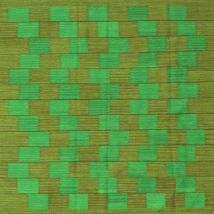 Serging Thickness of Abstract Green Contemporary Rug, con2771grn