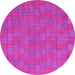 Round Abstract Pink Contemporary Rug, con2771pnk