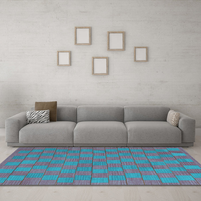 Machine Washable Abstract Light Blue Contemporary Rug in a Living Room, wshcon2771lblu