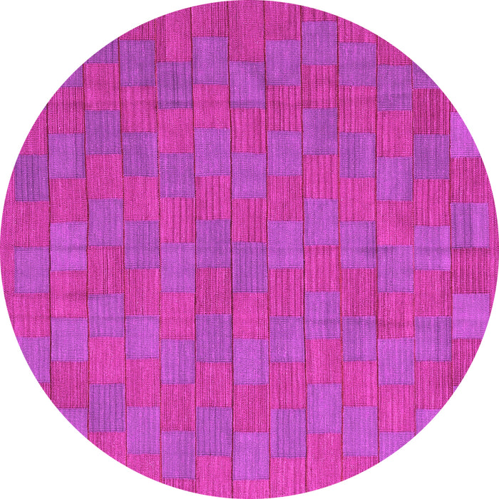 Round Machine Washable Abstract Pink Contemporary Rug, wshcon2771pnk
