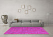 Machine Washable Abstract Pink Contemporary Rug in a Living Room, wshcon2771pnk