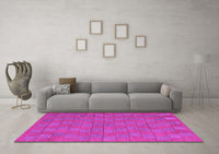 Machine Washable Abstract Pink Contemporary Rug, wshcon2771pnk