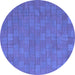 Round Abstract Blue Contemporary Rug, con2771blu