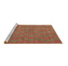 Sideview of Machine Washable Abstract Brown Contemporary Rug, wshcon2771brn