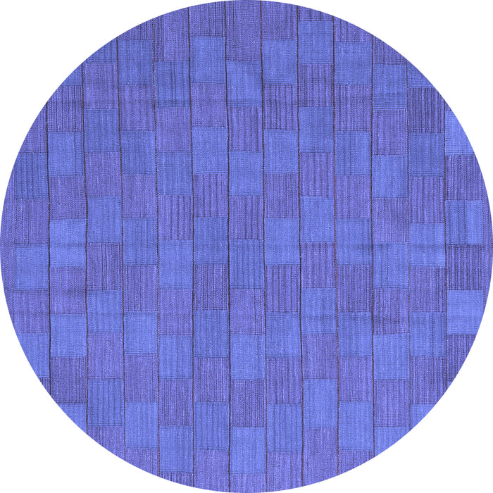 Round Machine Washable Abstract Blue Contemporary Rug, wshcon2771blu