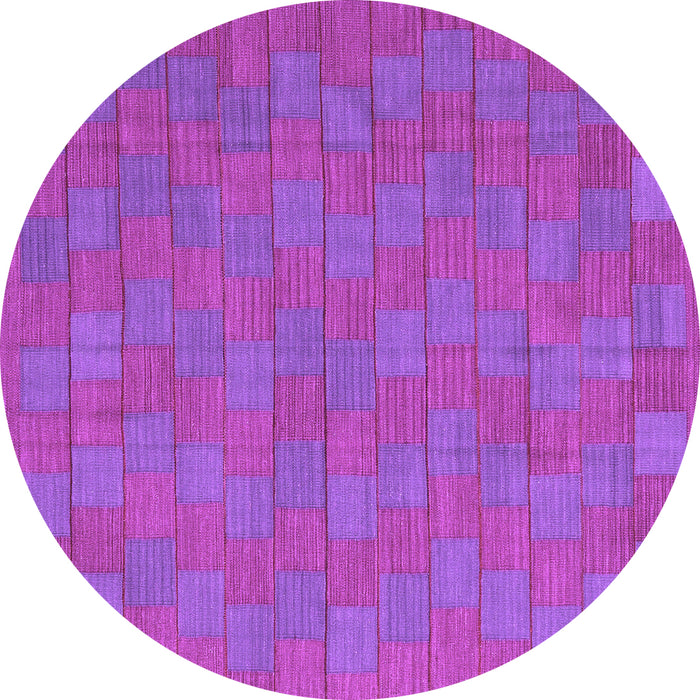 Round Machine Washable Abstract Purple Contemporary Area Rugs, wshcon2771pur
