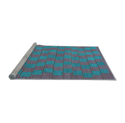 Sideview of Machine Washable Abstract Light Blue Contemporary Rug, wshcon2771lblu
