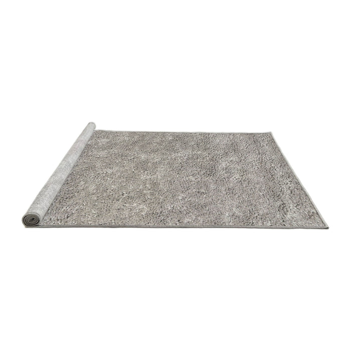 Serging Thickness of Machine Washable Contemporary Pale Silver Gray Rug, wshcon2772