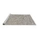 Serging Thickness of Machine Washable Contemporary Pale Silver Gray Rug, wshcon2772