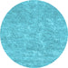 Round Abstract Light Blue Contemporary Rug, con2772lblu