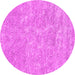 Round Abstract Pink Contemporary Rug, con2772pnk