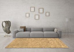 Machine Washable Abstract Brown Contemporary Rug in a Living Room,, wshcon2772brn