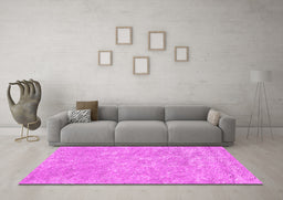 Machine Washable Abstract Pink Contemporary Rug in a Living Room, wshcon2772pnk