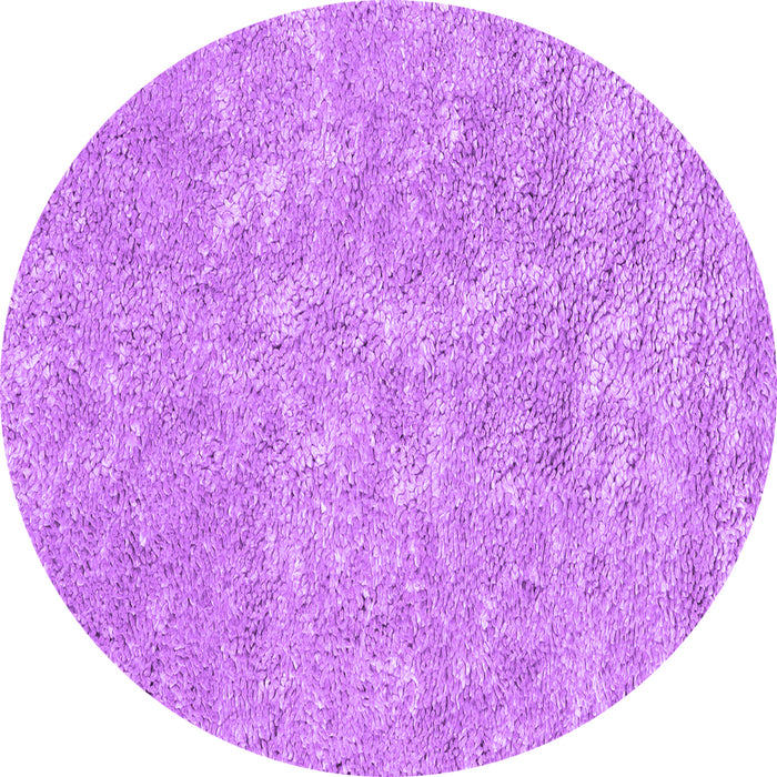 Round Abstract Purple Contemporary Rug, con2772pur