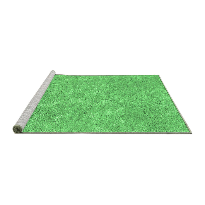 Sideview of Machine Washable Abstract Emerald Green Contemporary Area Rugs, wshcon2772emgrn