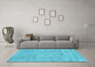 Machine Washable Abstract Light Blue Contemporary Rug in a Living Room, wshcon2772lblu