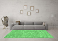 Machine Washable Abstract Emerald Green Contemporary Rug, wshcon2772emgrn