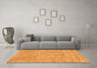 Machine Washable Abstract Orange Contemporary Area Rugs in a Living Room, wshcon2772org