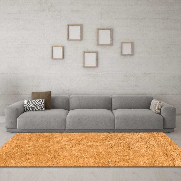 Machine Washable Abstract Orange Contemporary Area Rugs in a Living Room, wshcon2772org