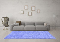 Machine Washable Abstract Blue Contemporary Rug, wshcon2772blu