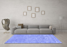 Machine Washable Abstract Blue Contemporary Rug in a Living Room, wshcon2772blu