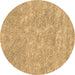 Round Abstract Brown Contemporary Rug, con2772brn