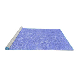 Sideview of Machine Washable Abstract Blue Contemporary Rug, wshcon2772blu
