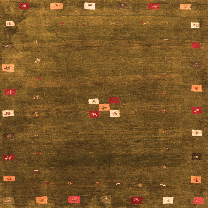 Serging Thickness of Abstract Orange Contemporary Rug, con2773org