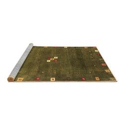 Sideview of Machine Washable Abstract Brown Contemporary Rug, wshcon2773brn