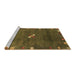 Sideview of Machine Washable Abstract Brown Contemporary Rug, wshcon2773brn