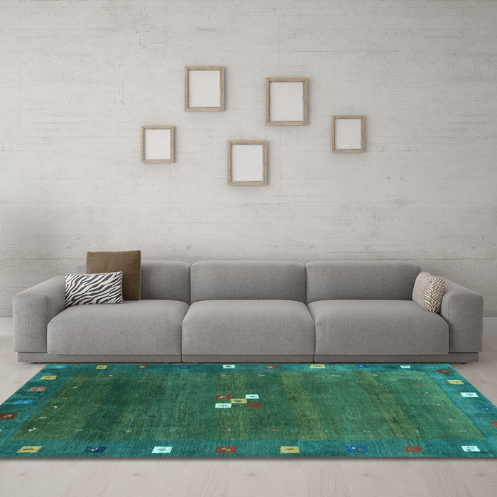 Machine Washable Abstract Light Blue Contemporary Rug in a Living Room, wshcon2773lblu