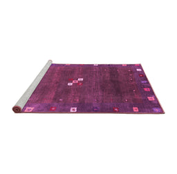 Sideview of Machine Washable Abstract Pink Contemporary Rug, wshcon2773pnk