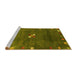 Sideview of Machine Washable Abstract Yellow Contemporary Rug, wshcon2773yw